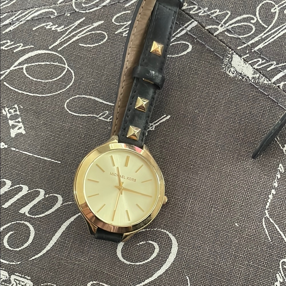 Michael Kors Gold and Black Wrap Watch